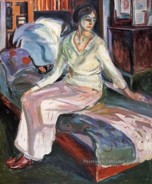 modèle sur le canapé 1928 Edvard Munch Peinture à l'huile